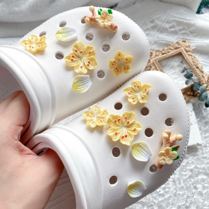 Neue modische Schuh-Charms für kreative Zweige und Blumen, Clogs, Schuhschnalle, niedliche Schuh-Accessoires, Dekoration für Mädchen, Geschenk – Detail 4