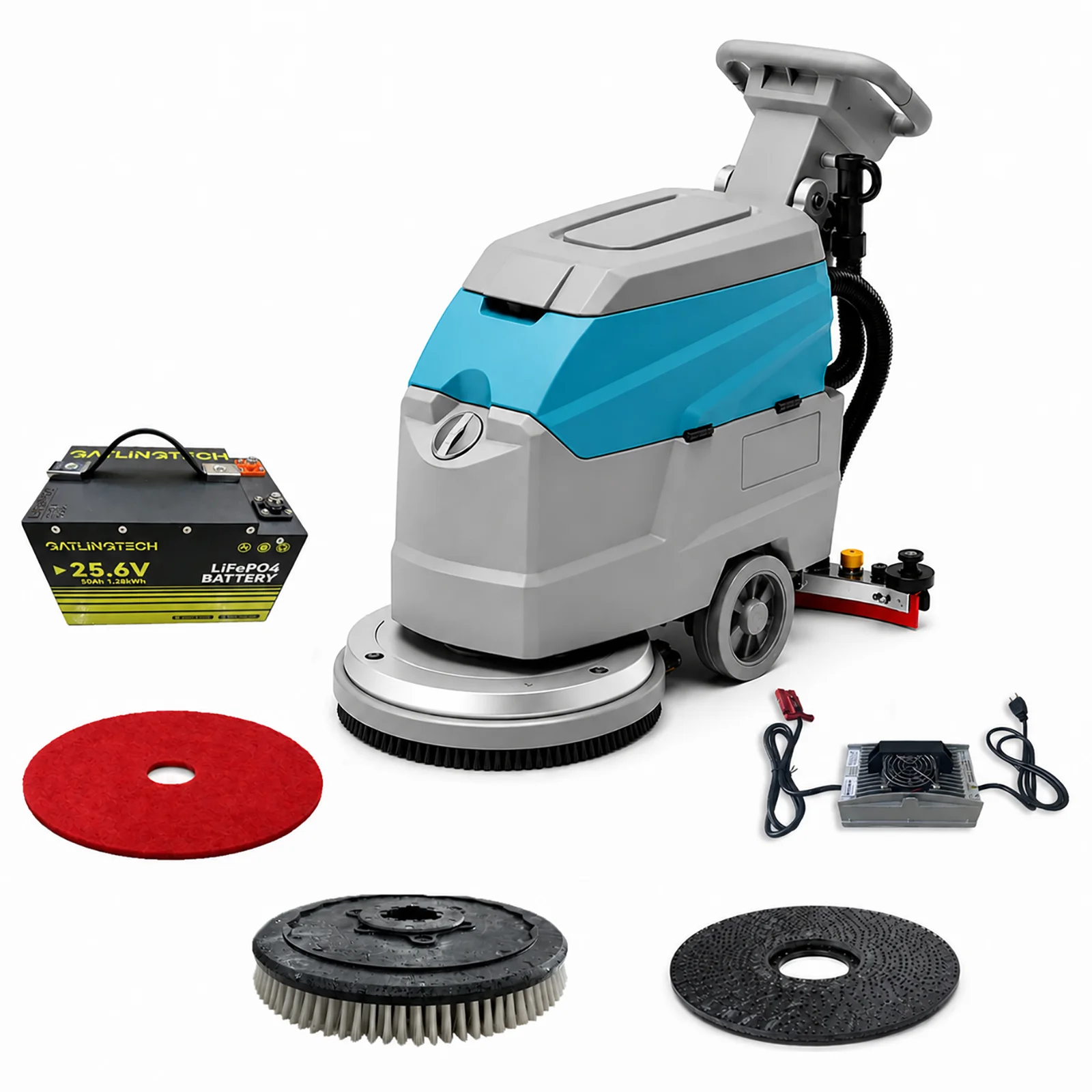 20 Industrial Floor Scrubber Dryer Commercial Floor Cleaning Machine Ship from US with 24V/65Ah Li-ion Battery 23140 sqft/h