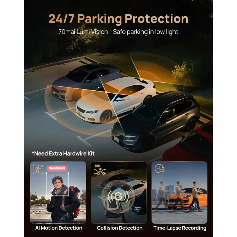 كاميرا داش 4K T800 ذات 3 قنوات، كاميرا داش أمامية وخلفية داخلية (2160P+2160P+1080P)، STARVIS 2 IMX678، رؤية ليلية HDR، Dash Ca #5