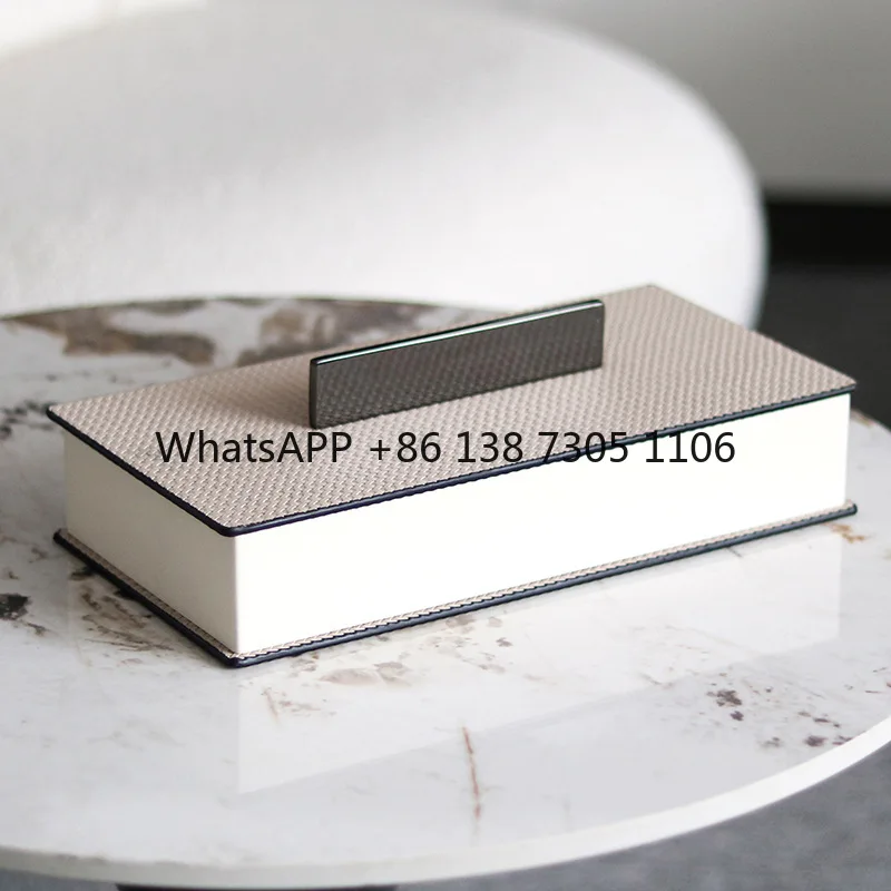 

Modern light luxury leather storage box entrance storage ornament living room bedroom leather jewelry box decoration