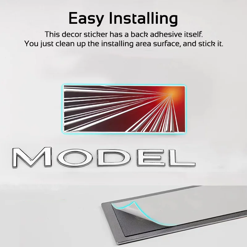 For Tesla Model 3 Highland Y YL Juniper 2021-2026 Rear Tail Emblem Sticker Trunk Badge Tailgate Decal Car Accessories