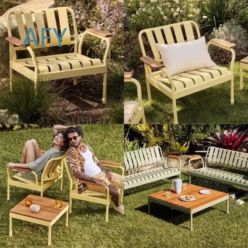 Outdoor Metal Table and Chairs Set for Patio Garden Balcony Cafe Outdoor Seating Waterproof Minimalist Furniture