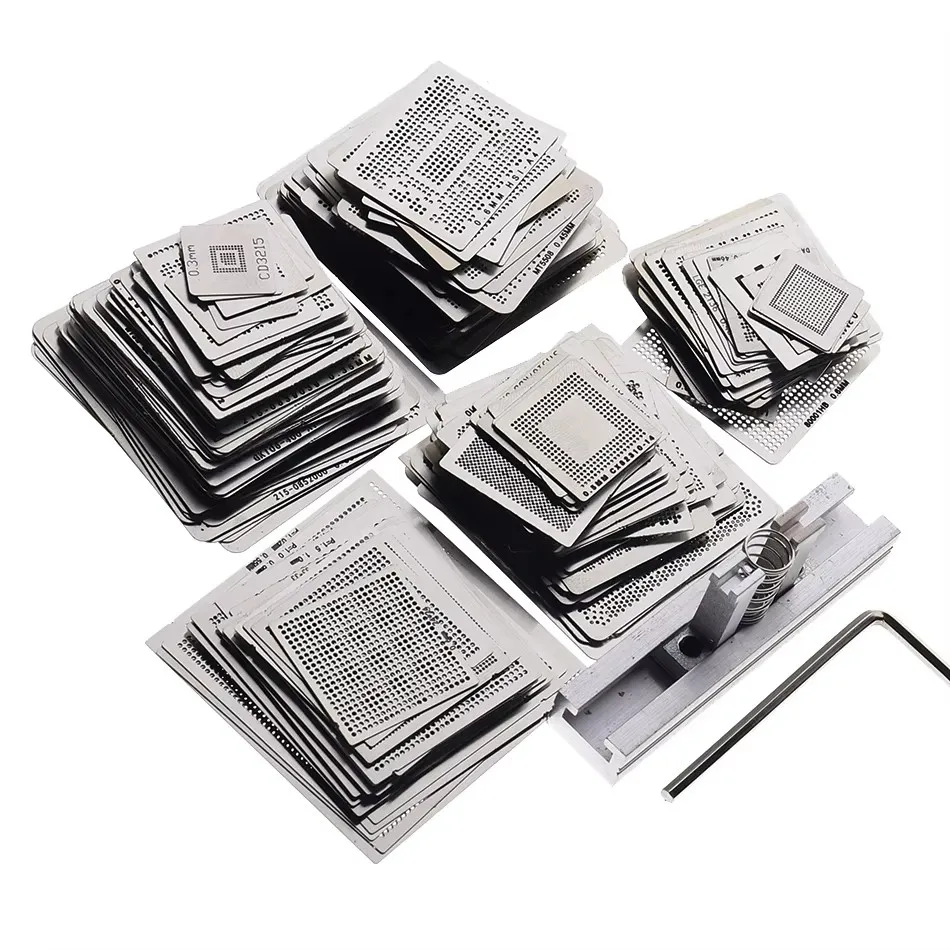 110pcs BGA Reballing Directly Heat Stencils Solder Paste Balls Station BGA Reballing kit For SMT Rework RepairCombination tools