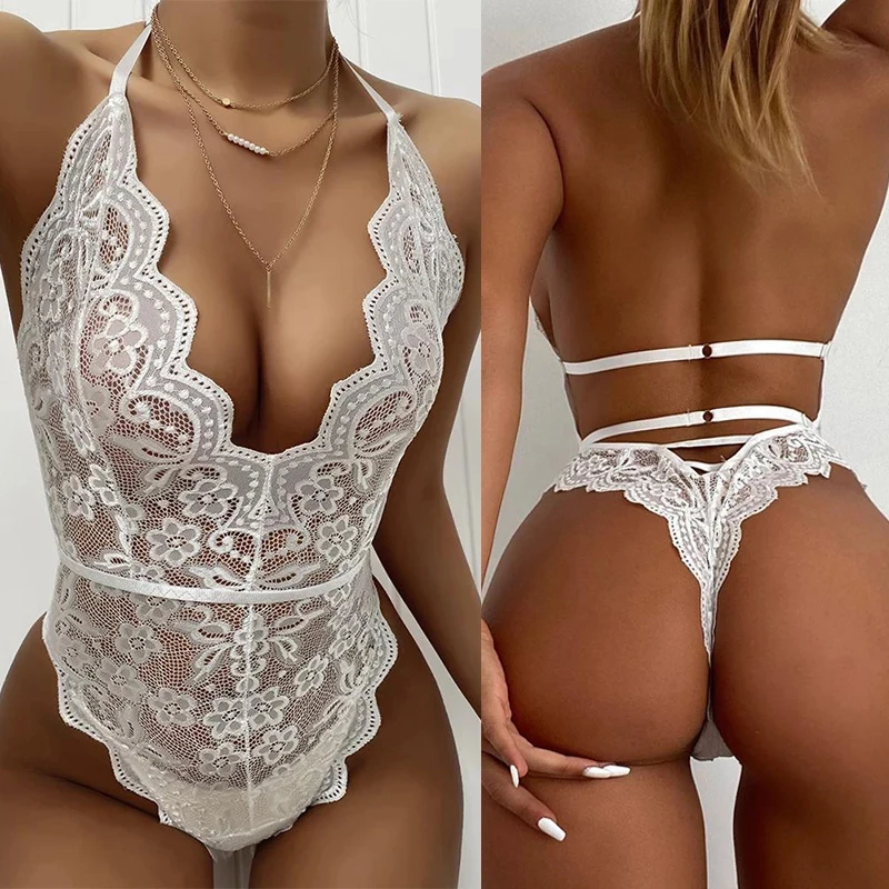 Sexy Bodysuit Woman Lingerie Babydoll Lace One-piece Bodysuit Porno Erotic Pajamas 18+ Adult Lingerie Wedding Sleepwear