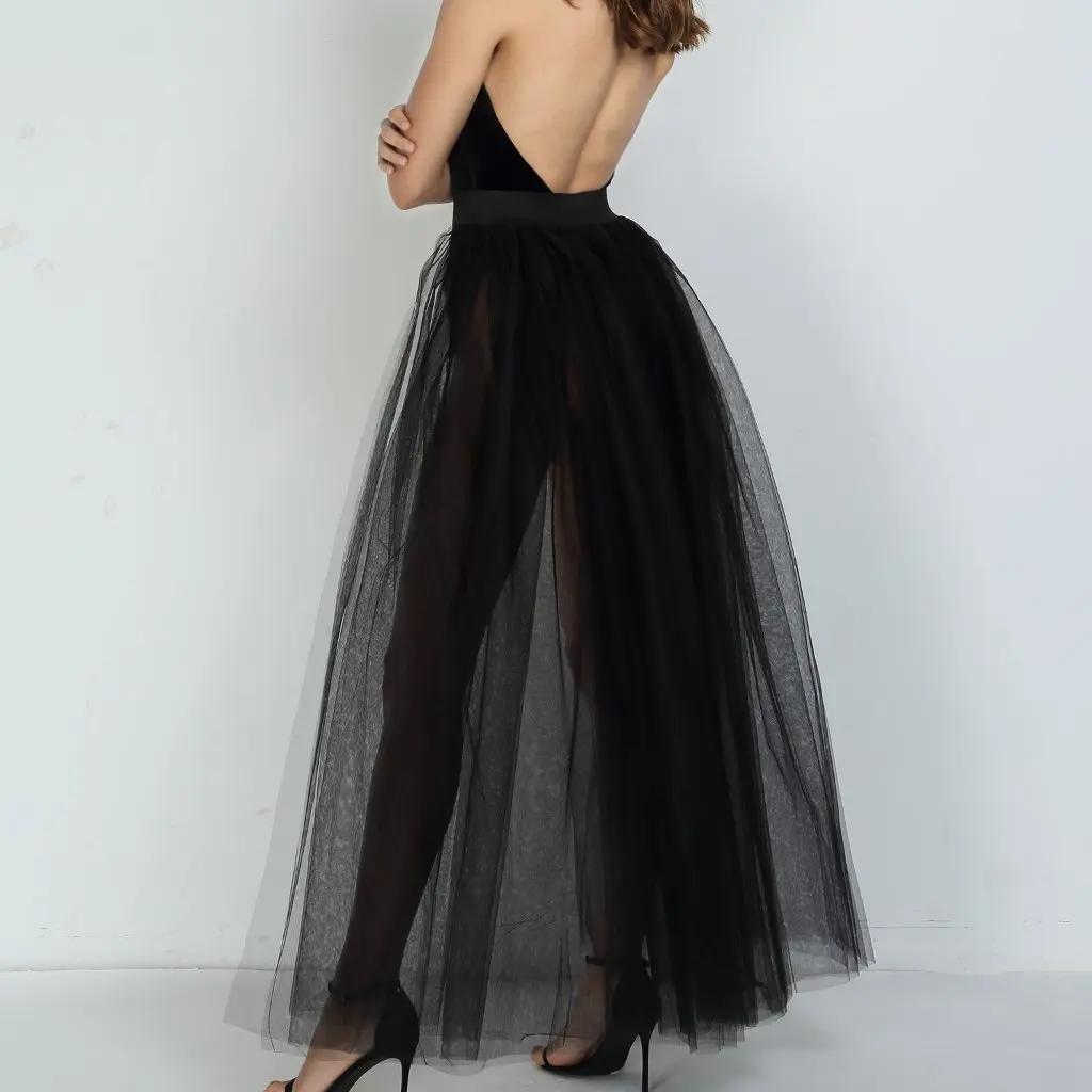 

Multi-Layer Gauze Skirt for Women Europe And US Style Bridesmaid Skirt Light Dress Big Swing Floor-Mopping Unkempt Skirt