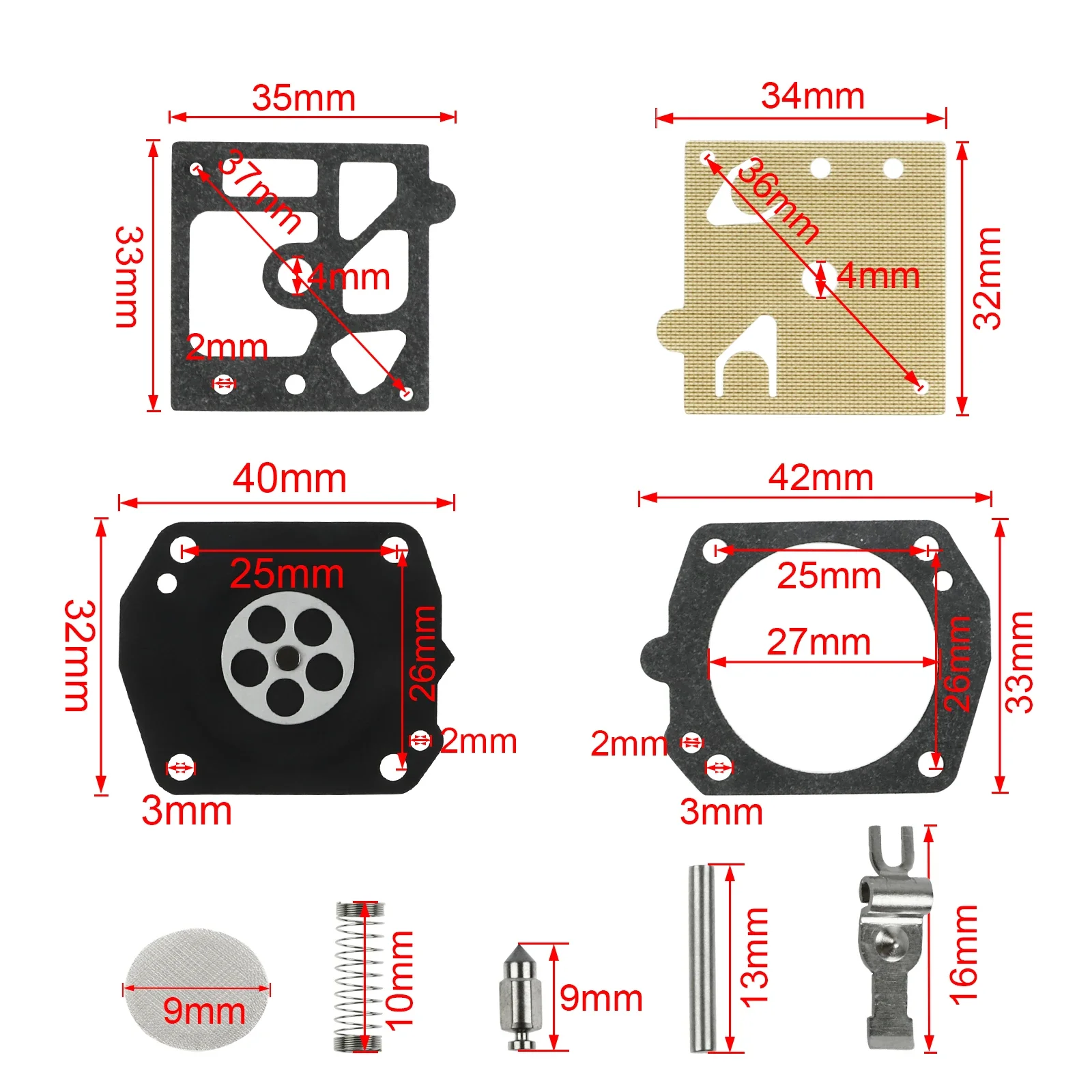 2 Sets Carburetor Rebuild Repair Kit for Walbro K10-HD Stihl MS270 MS280 MS290 MS341 MS361 MS390 MS440 Husqvarna 362 365 371 372