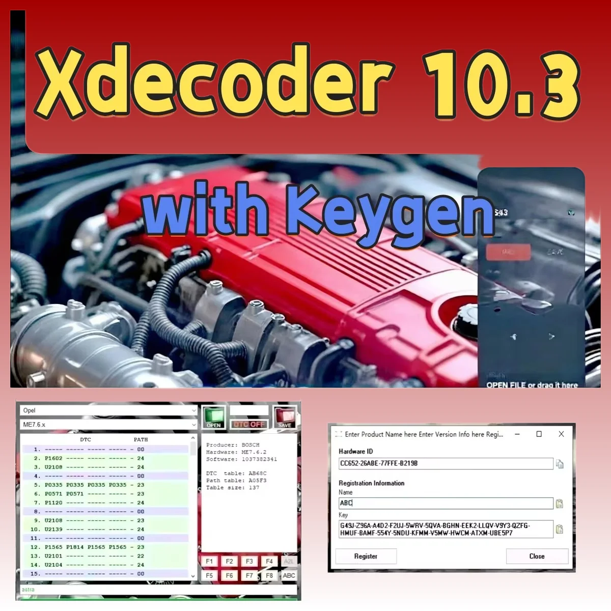 Latest Xdecoder 10.3 with Keygen DTC Remover Crack DTC OFF Delete Software Full Verison for Hyundai/VAG EDC15 EDC16 EDC17 X