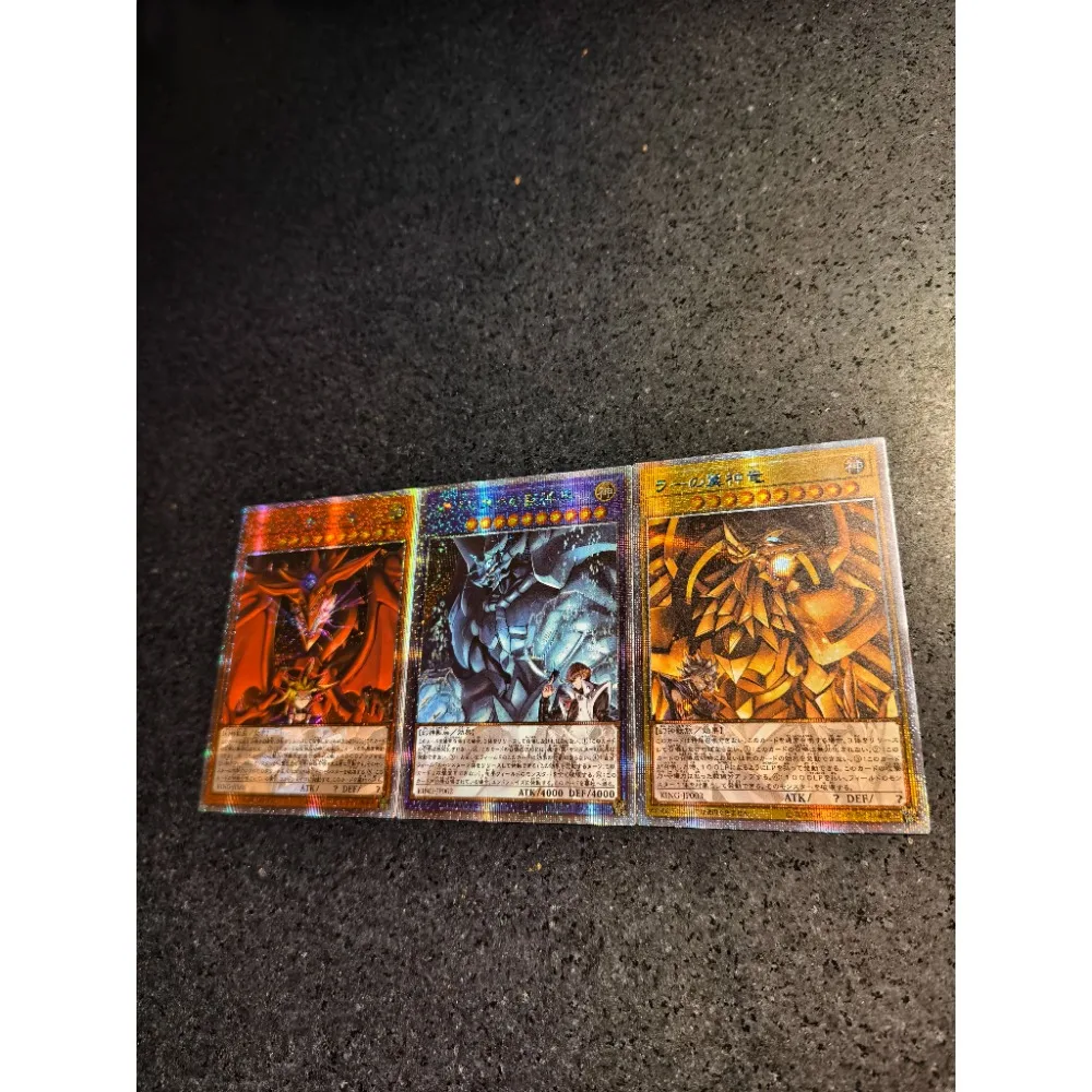 يو غي أوه! صورة الشخصية الرئيسية للإله المصري مكونة من 3 قطع من سلسلة البطاقات المصنوعة يدويًا مجموعة ألعاب أنيمي الطرفية بطاقة هدية العيد #3