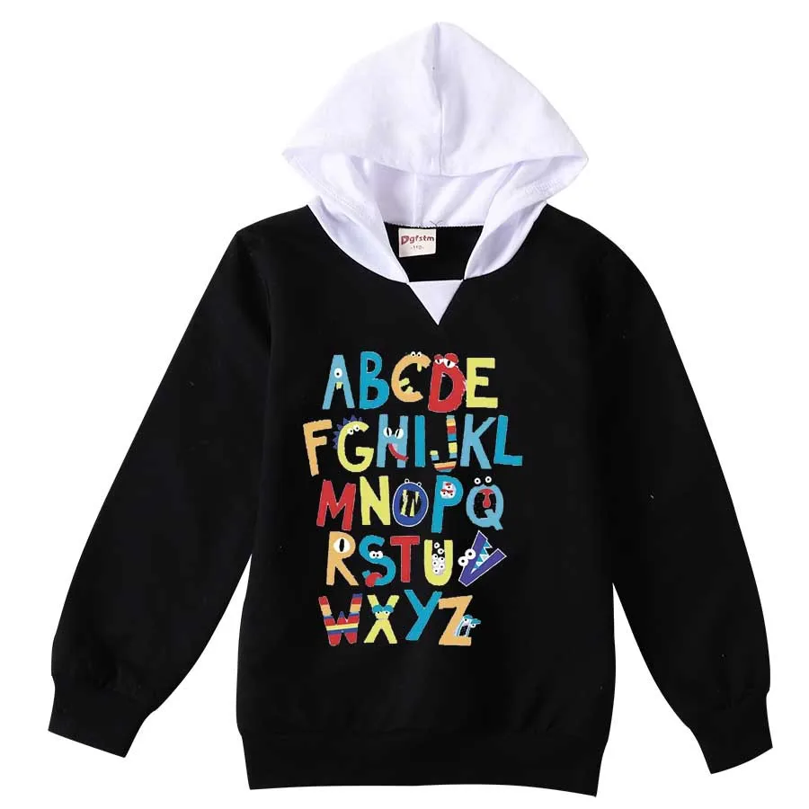 

Children Spring Autumn Alphabet Lore Hoodie Kids Long Sleeve Coats Boys Cartoon Sweatshirt Baby Girls Casual Clothes