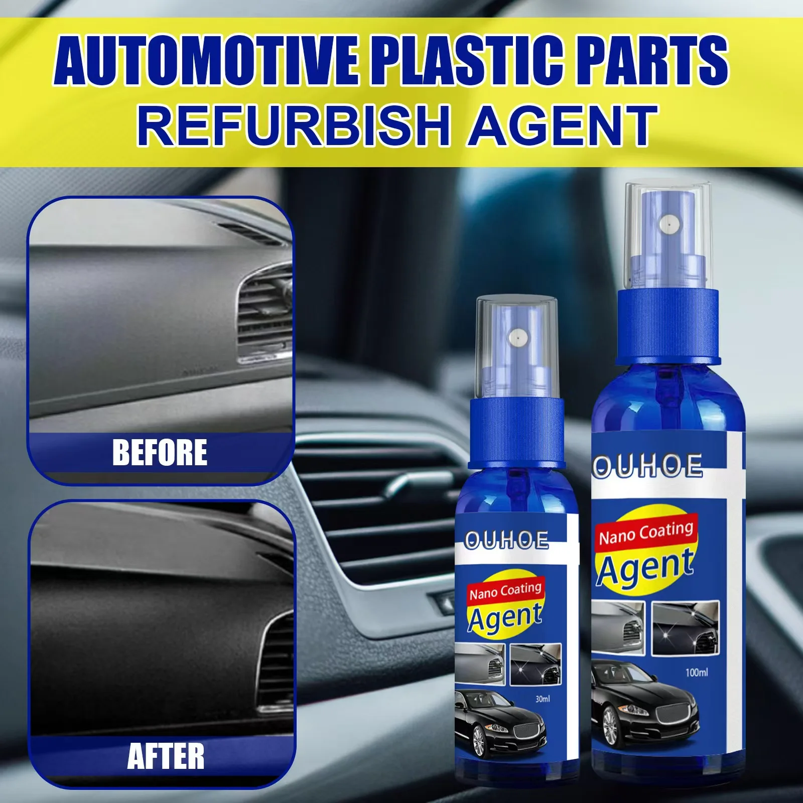 Revitalize and Protect Car Plastics Long-Lasting Hydrophobic Coating for Oxidation and Fade Repair Enhances Trim Appearance New