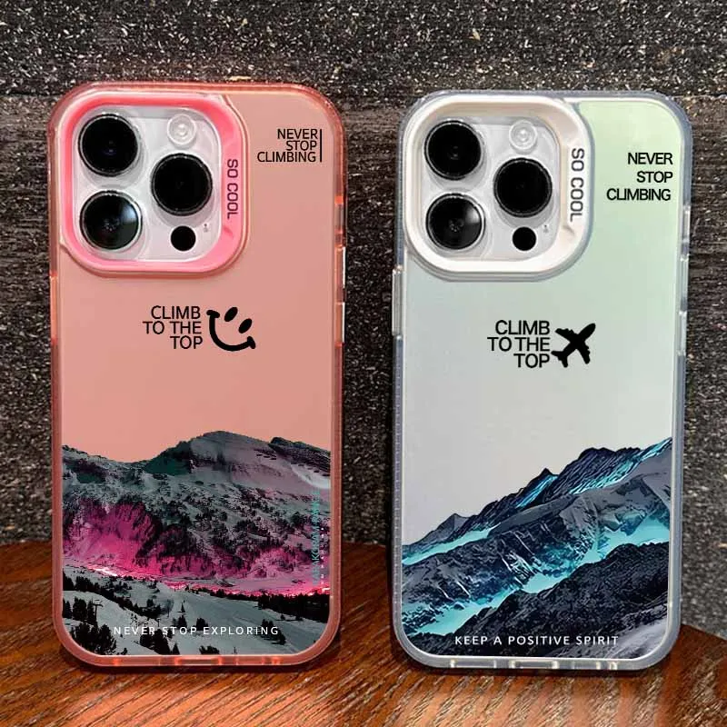 Scenic Mountain For Apple iPhone 17 Air 16E 16 15 14 13 12 mini Pro Max Plus Skin Matte Metallic Phone Case