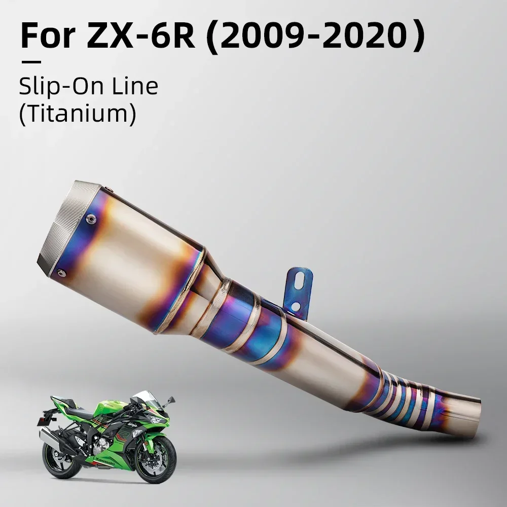 For (2009-2010) High performance ZX-6R titanium alloy motorcycle exhaust pipe Slip On Line (Titanium)