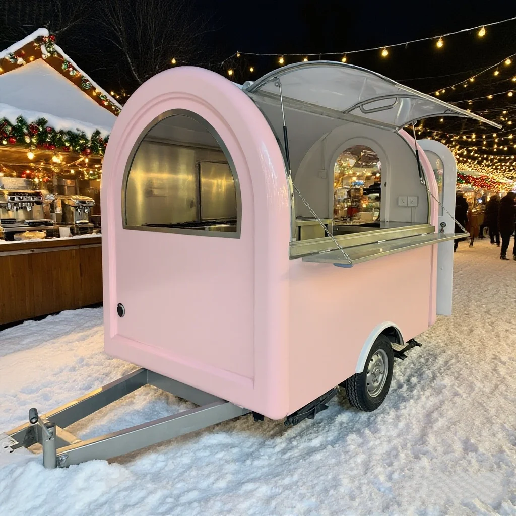 Modern Style Food Truck Coffee Catering Mobile bar Concession  Food Cart Stainless Steel Customization