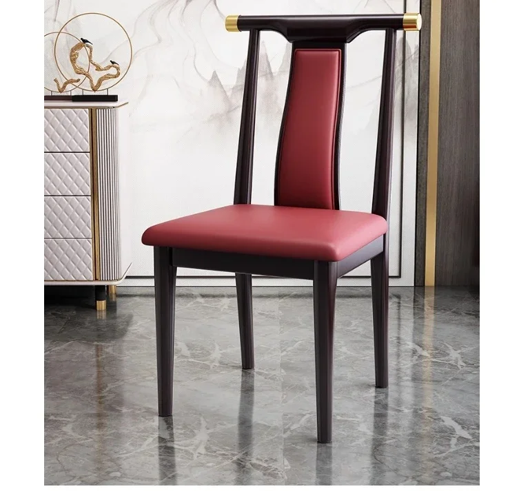 New Chinese solid wood dining chair home soft bag chair leisure restaurant light luxury durable stool hotel hotel chair