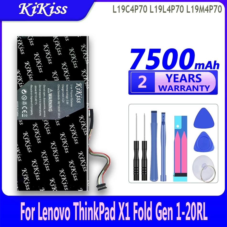 

7500mAh KiKiss Powerful Battery L19C4P70 L19L4P70 L19M4P70 For Lenovo ThinkPad X1 Fold Gen 1-20RL 1-20RK SB10T83126 SB10T83127