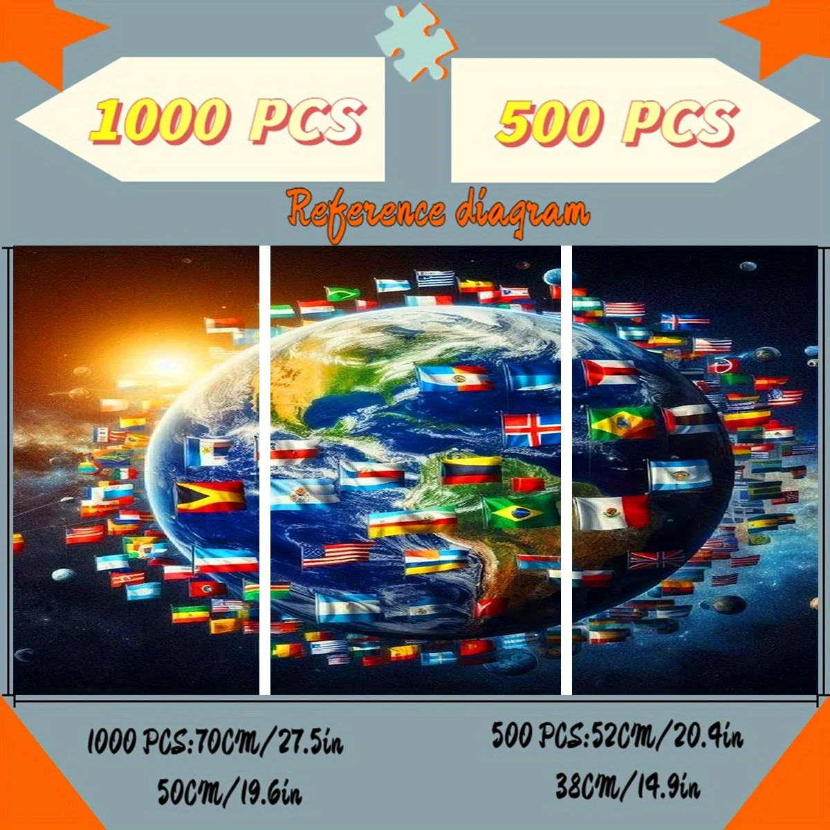 500pcs/1000pcs DIY Paper Puzzle: World Flags Around the Globe – Perfect for Home Decor, Gift-Giving, Christmas, New Year’s Day