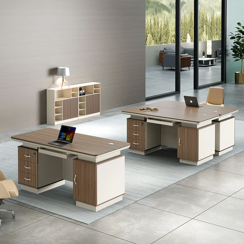 

Modern L-Shape Executive Office Desk Luxury Wooden Manager Furniture with Metal Wholesale for Office Building Usepromote sales