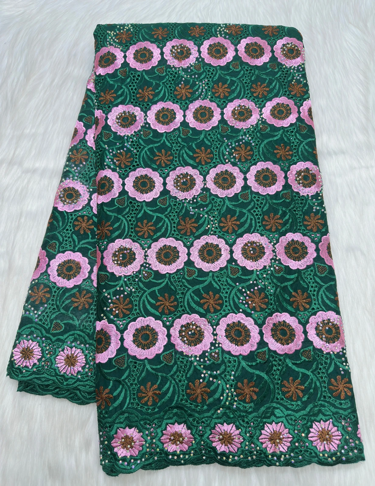 

African Swiss Voile Lace Fabric, Nigerian Dry Mesh Lace Fabrics with Stones, Wedding Dress High Quality Cotton Wholesale