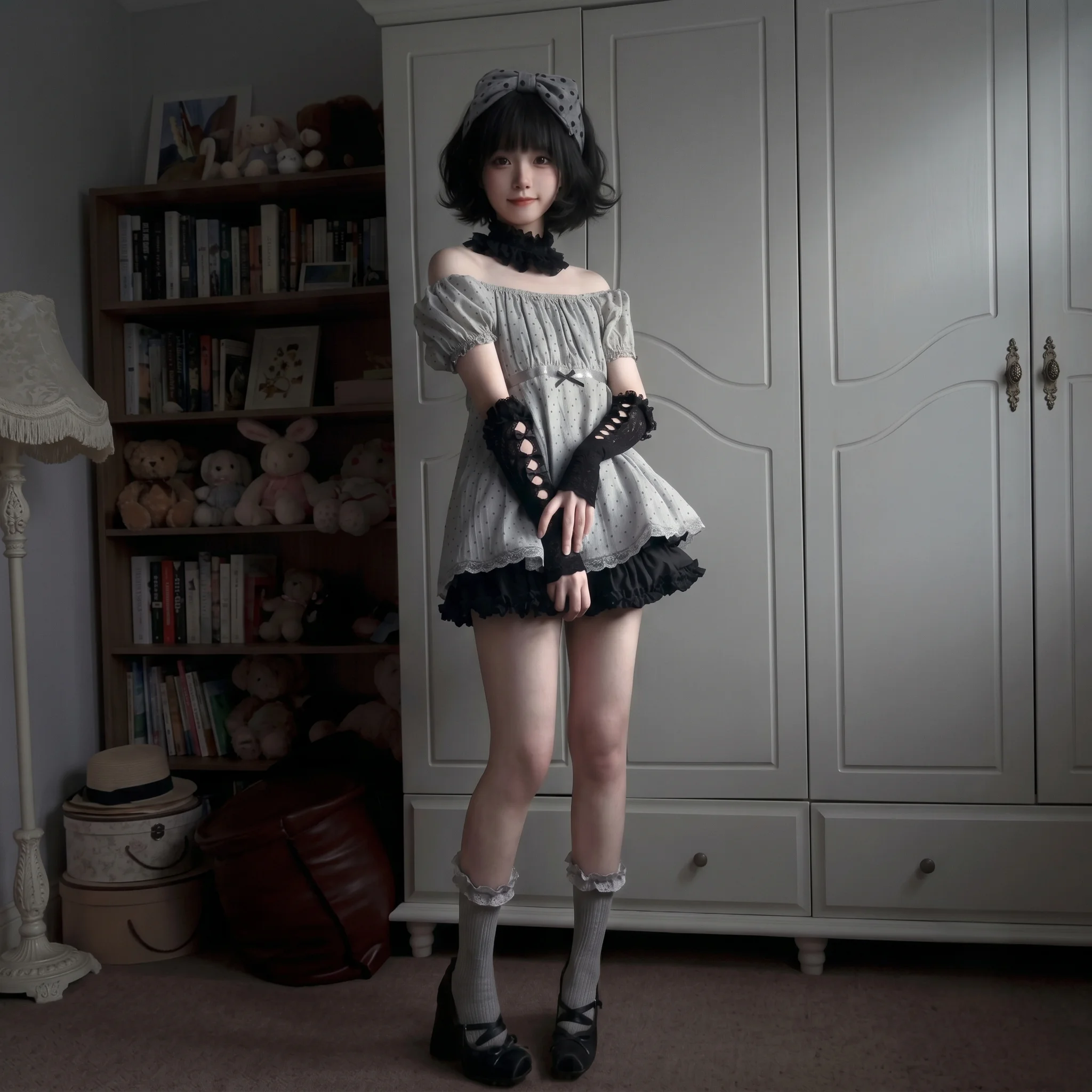 Moon Girl Japanese Sweet JK Mid-Calf Socks with Exquisite Black Lace Trim, Classic Princess Style Calf Socks Designed for Petite
