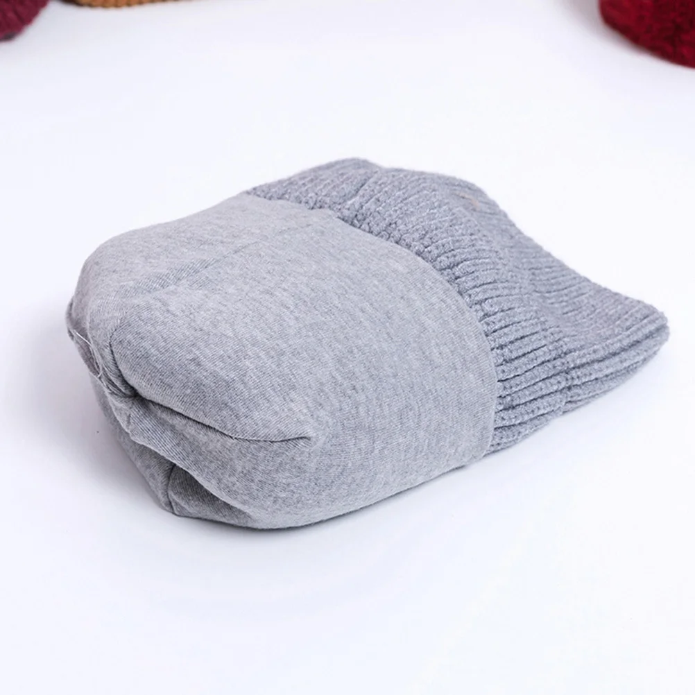 

Kids Two Winter Knit Bowknot Hat Baby Girl Crochet Warm Cap Photograph Prop Grey Breathable Kids Winter Beanie