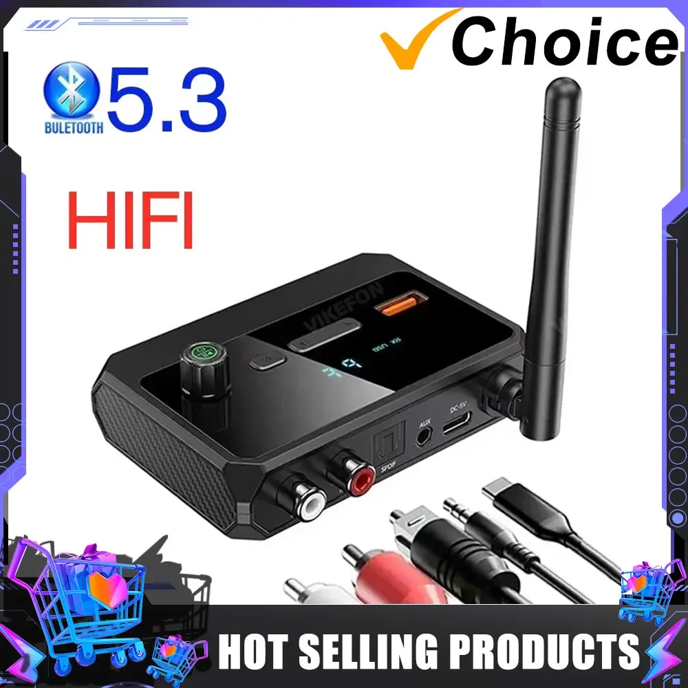 Multifunction Bluetooth5.3 Audio Receiver HIFI 3D Stereo 3.5MM AUX RCA Support U-Disk For Wired Speaker Car Kit Amplifier