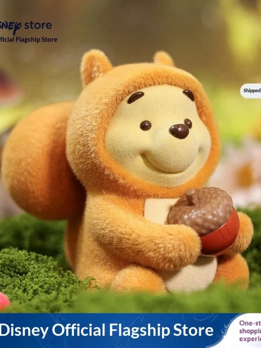 

Disney Official Winnie The Pooh Forest Squirrel Flocked Collectible Figurine Desktop Decoration Children's Toy