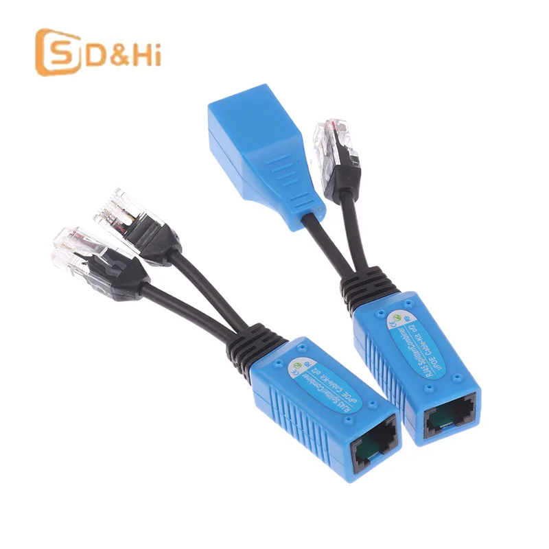 1Set Plastic POE Cable Kit RJ45 Splitter Combiner CCTV POE Adapter Cable Passive Power Cable For IP Camera