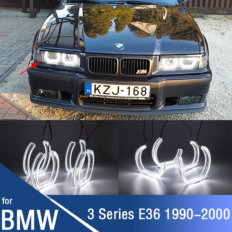 

for BMW 3 series E36 316i 318i 320i 323i 325i 1990-2000 Retrofit DTM M4 Style LED Crystal Angel Eyes Halo rings Kit