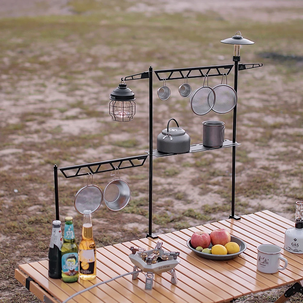 

Portable Camping Table Hanging Rack Multi-function Hanging Table Shelf Detachable for Outdoor Picnic Fishing Backpacking BBQ