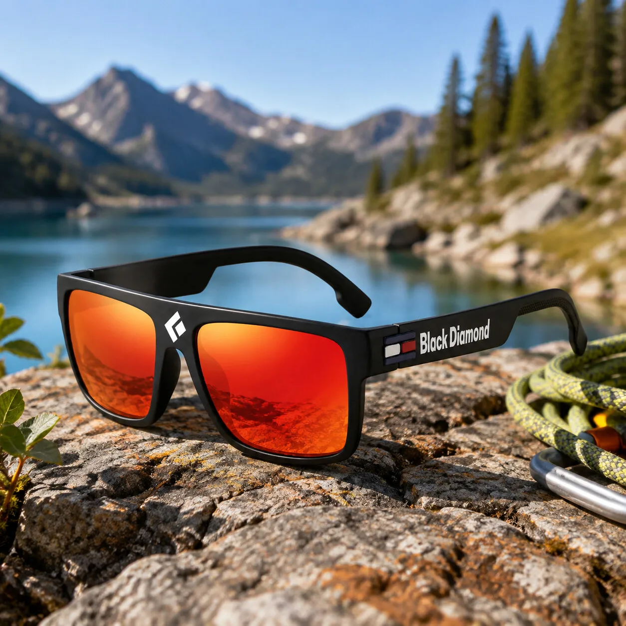 New Black Diamond Polarized Sunglasses Large Frame UV Protection Elastic Paint Sports & Driving Outdoor Glasses