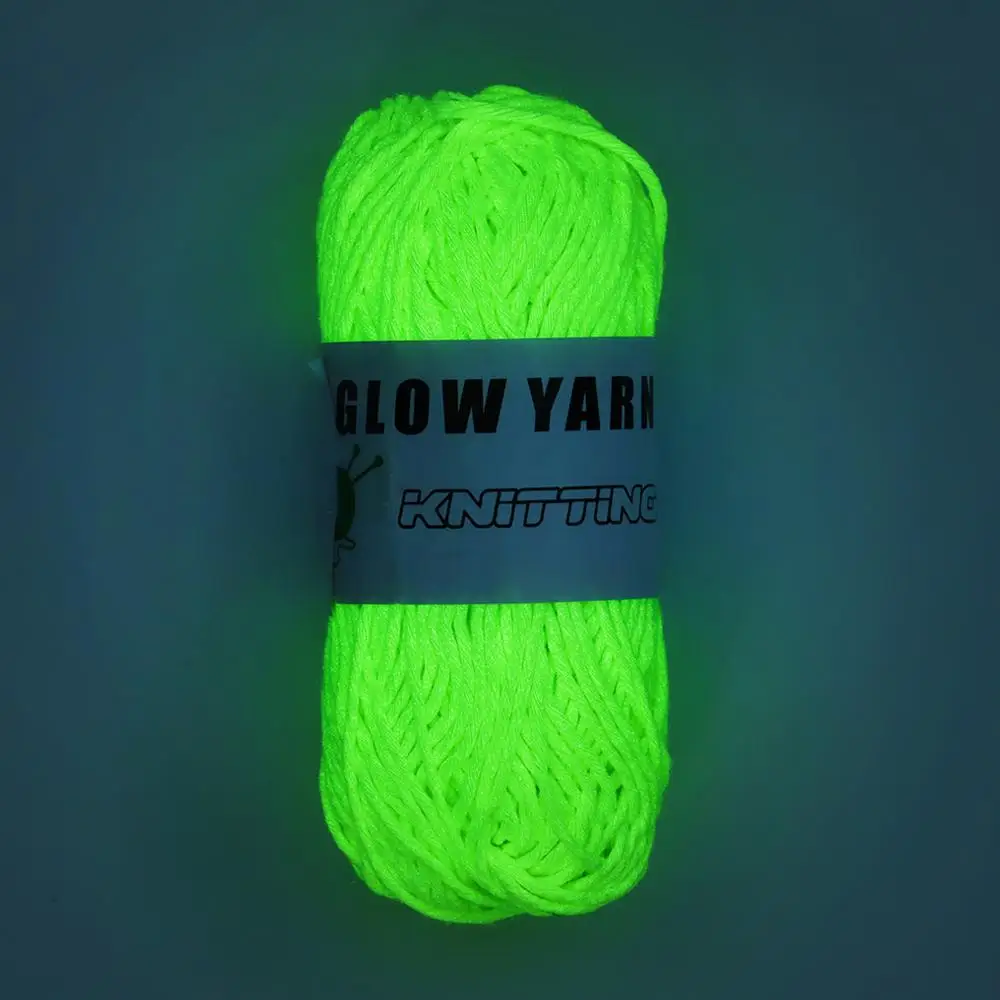 البوليستر اليدوية نسج يتوهج في الظلام مضيئة مكتنزة الغزل اليد محبوك الصوف الحياكة #4