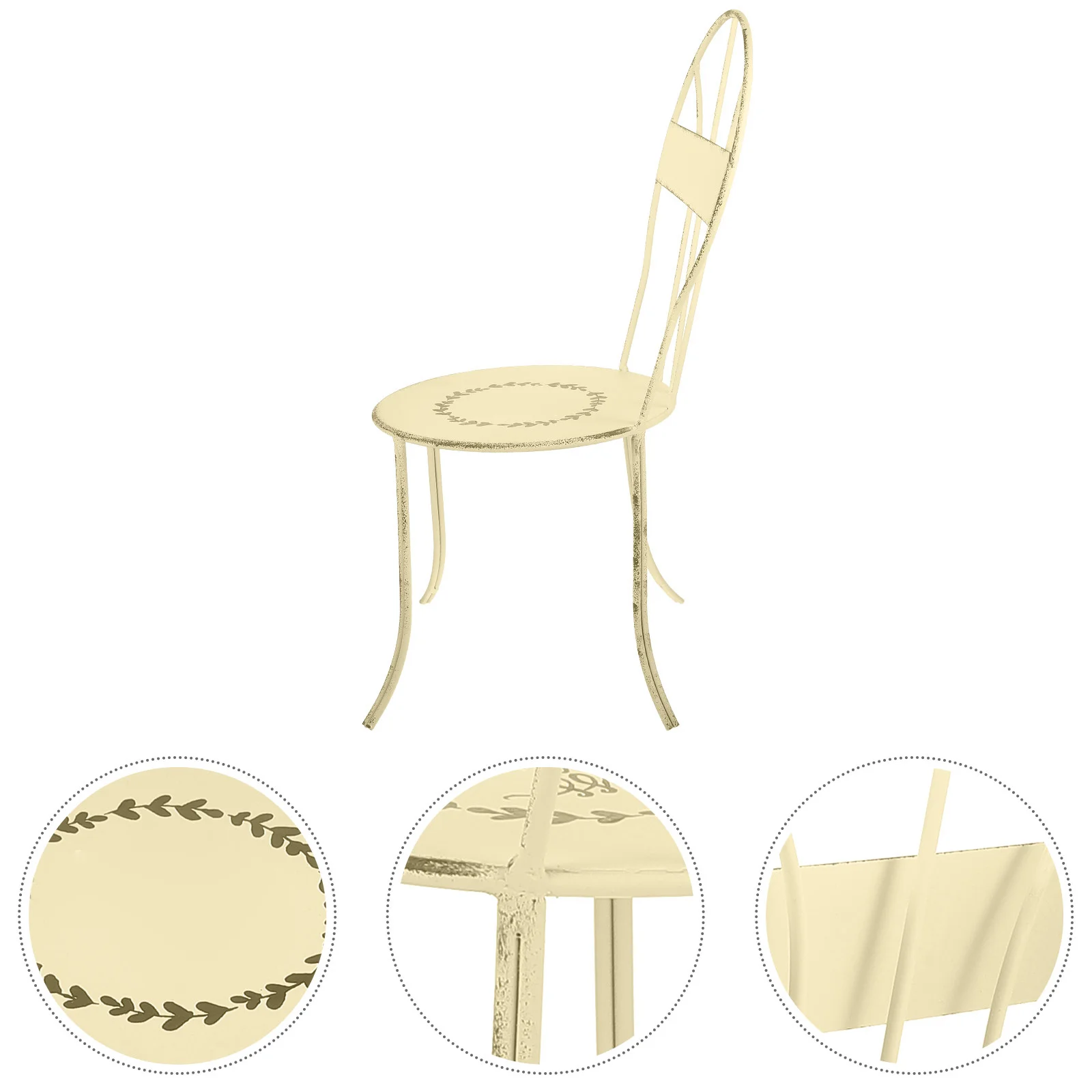 

Miniature Iron Chair Retro Style Ornament Decoration Photography Prop Desktop Accessory Small Furniture Ornament