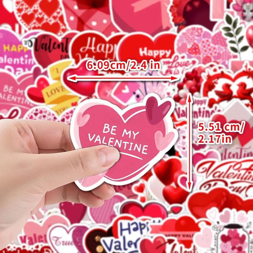 

50pcs Love cartoon sticker Pink Valentine Doodle DIY scrapbook refrigerator luggage laptop guitar bike skateboard decal