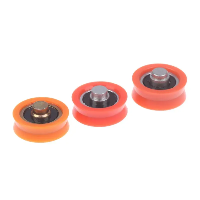 3Pcs  Groove Plastic Roller Bearing with Shaft POM Nylon Wheel Guide For Sliding Gate Track Window Rail System view 6