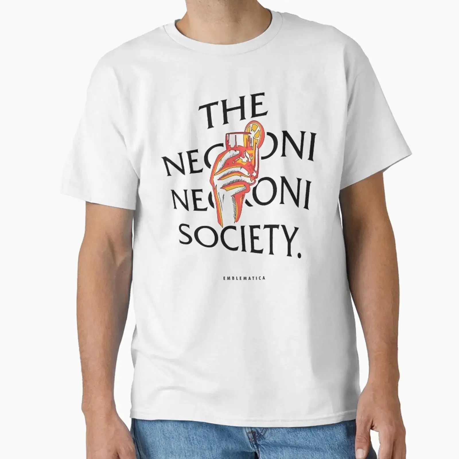 Negroni Society Classic Cocktail Lover Design Aperitivo Hour Barware Gin Art designed and sold by nodirzar vintage Washed