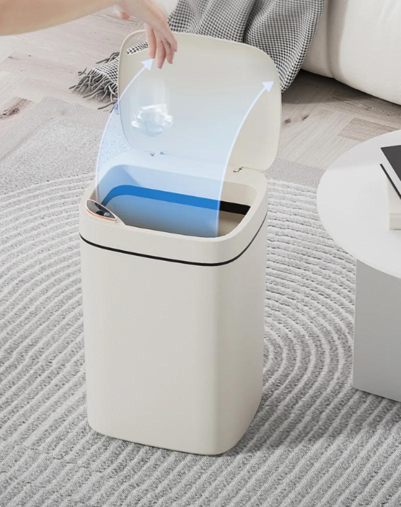 Smart Sensor Trash Can Intelligent Touchless Trash Can Quiet Auto Motion Sensor Rubbish for Kitchen Bathroom Office