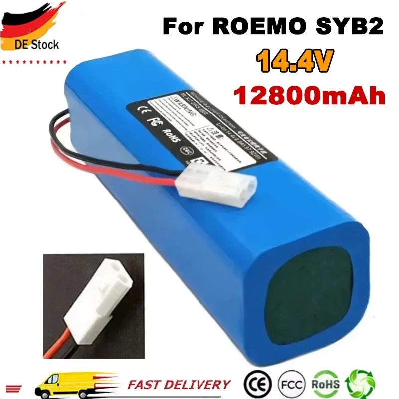 

2024 14.4V 12800mAh 100%New Battery INR18650 M26-4S2P For ROEMO SYB2 Robot Vacuum Cleaner