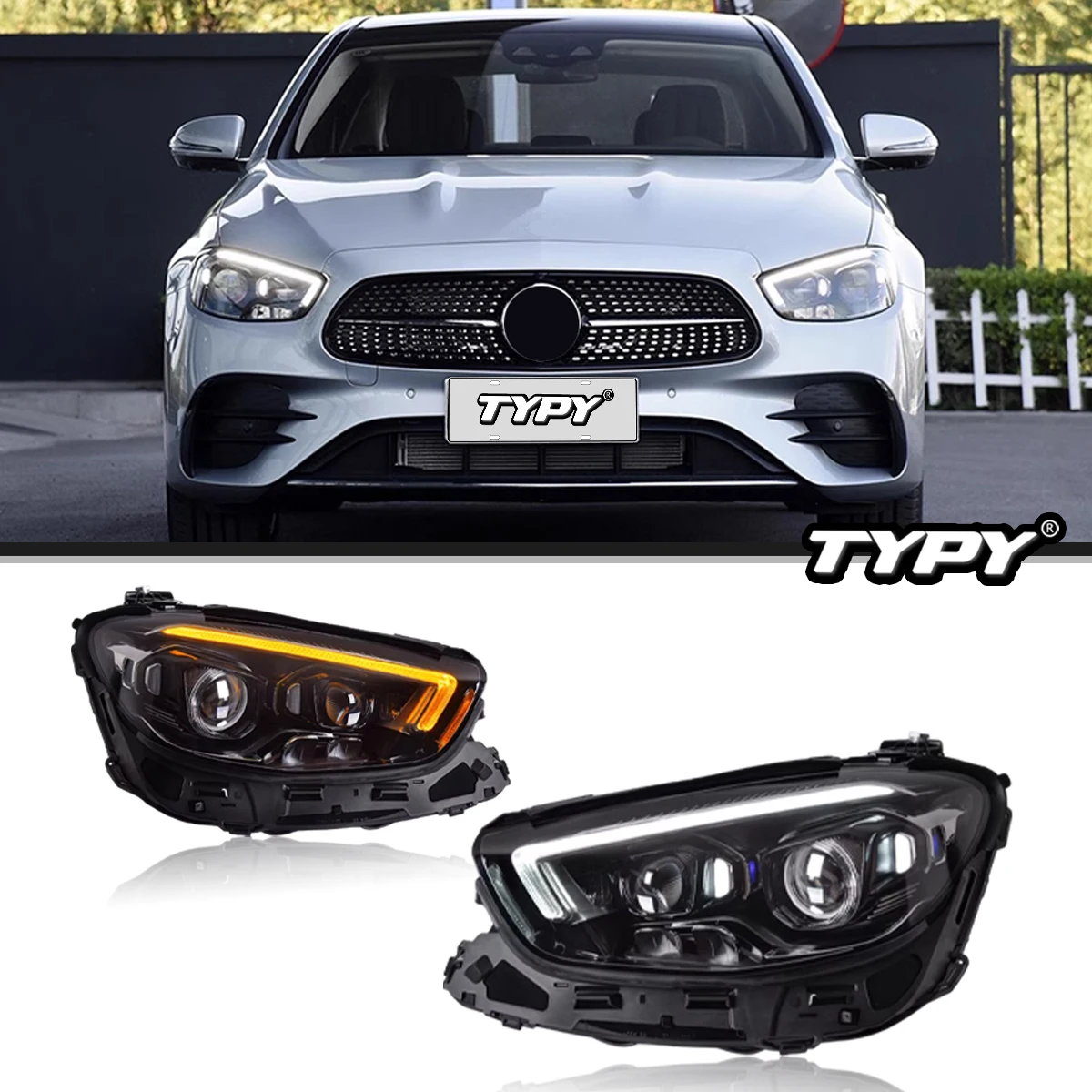 TYPY Car Lights For Benz E-Class W213 Headlights 2016-2023 LED Lamps Daytime Running Lights Dynamic Turn Signal Auto Accessories