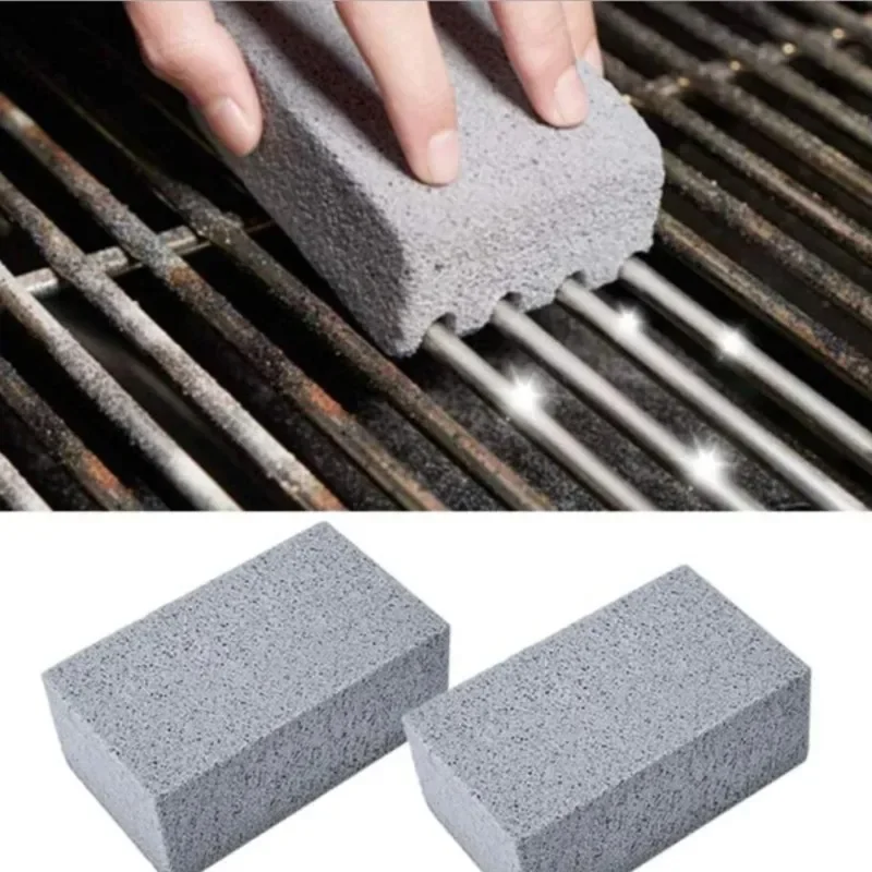 BBQ Grill Cleaning Brush Brick Block Barbecue Cleaning Stone Pumice Brick for Barbecue Rack Outdoor Kitchen BBQ Tools Mangal
