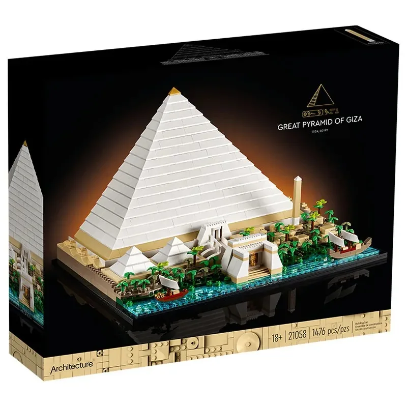 New The Great Pyramid of Giza Model City Architecture Street View Compatible 21058 Building Blocks Set Assembled Toys Diy Gifts