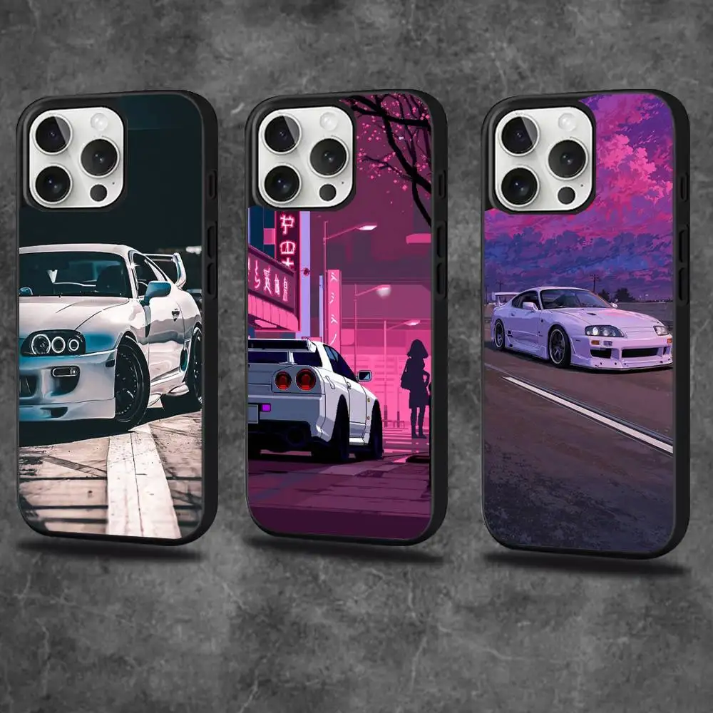 

Японский чехол для телефона JDM Sports Car для iPhone 17,16,15,14,13,12,11, Pro, Max, Plus, Mini, SE4, E с магнитной беспроводной зарядкой Magsafe