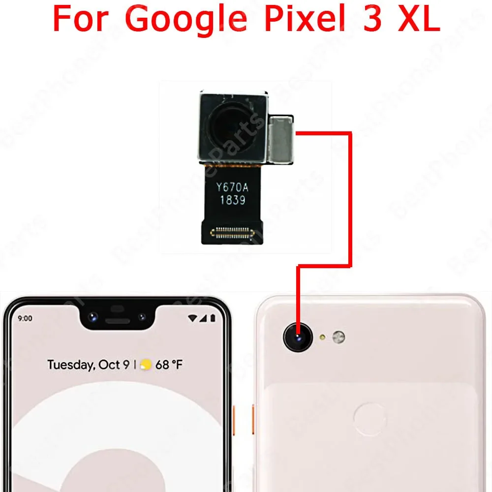 Front Back View Rear Camera Module For Google Pixel 2 3 3a XL Big Facing Selfie Backside Camera Replacement Flex Cable