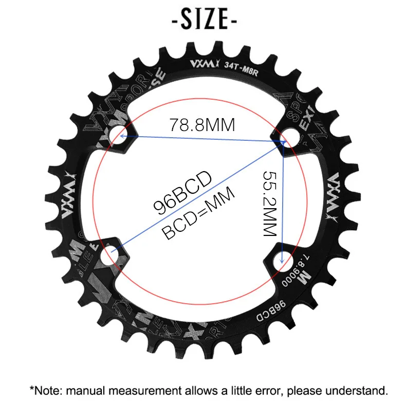 VXM-96bcd Chainring MTB Mountain Bike Bicycle Chain Ring 30T 32T 34T 36T 38T Crown Tooth Plate Parts For M7000 M8000 bike parts