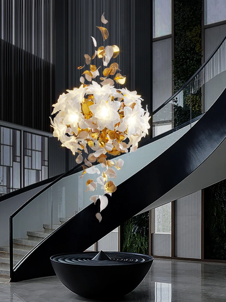 2024 Crystal Flower Chandelier Ceiling Chandelier Luxury Pendant Light for Bedroom Living Room Villa Home Decor Hanging Lighting