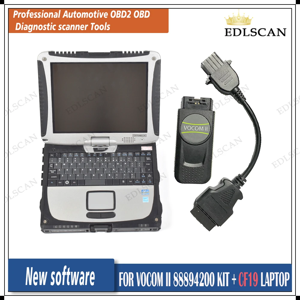 Toughbook CF 19 for VOCOM II adapter 88894200 and diagnostic Cables truck excavator diagnostic tool