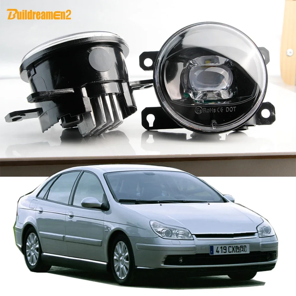 2 X 30W H11 LED Lens Fog Light Assembly For Citroen C5 I 2005 2006 2007 Car Driver + Passenger Fog Lamp Accessories