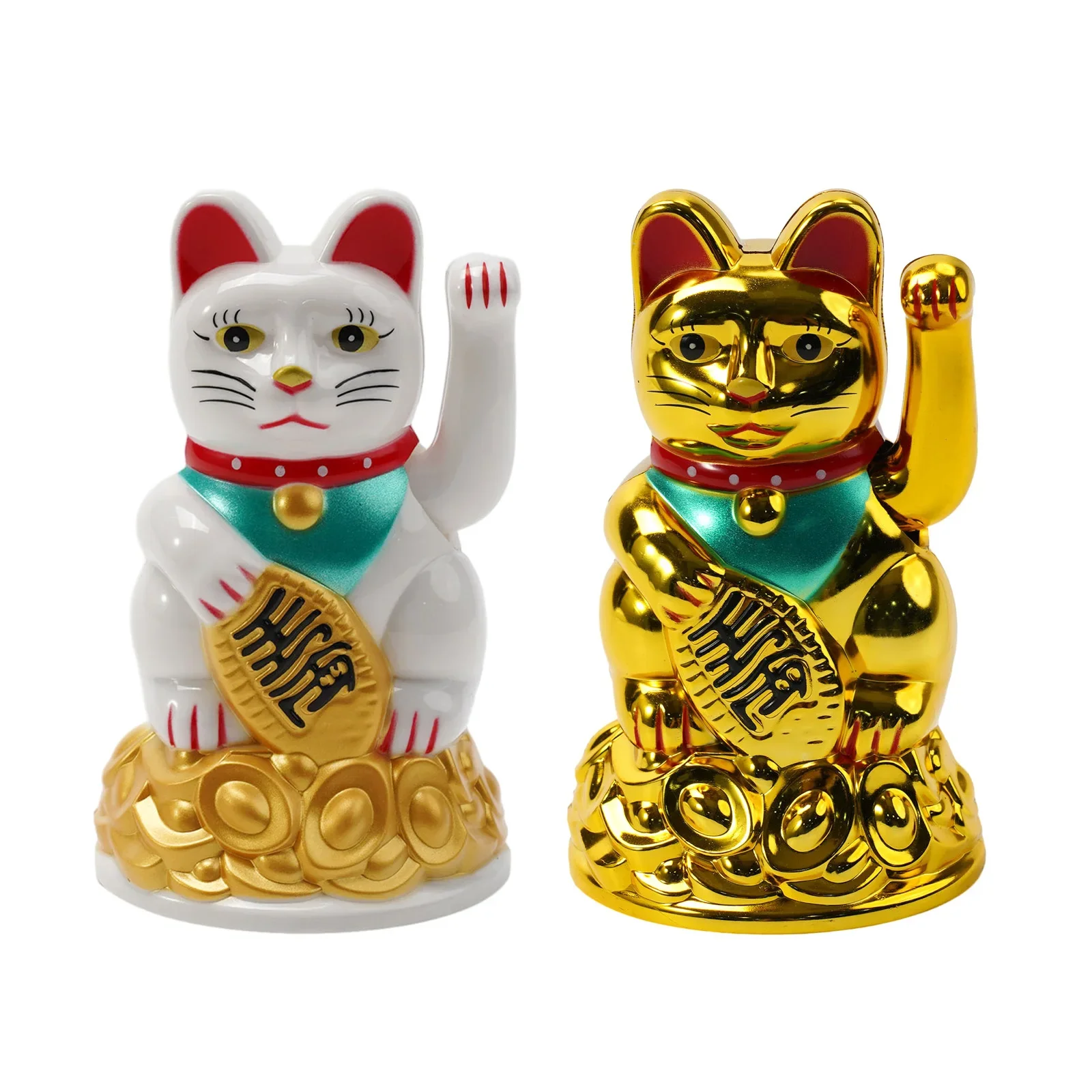 4.5/6.5Inch Chinese Lucky Waving Cat Beckoning Maneki Neko Gold Fortune Office Home Decoration Art DIY