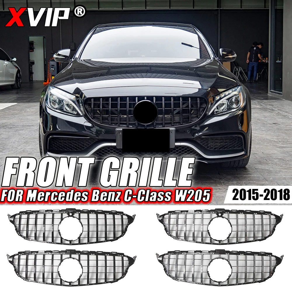 

XVIP Racing Grille For Mercedes Benz C-Class W205 2015-2018 C180 C200 C300 Chrome Black Diamonds AMG Style Front Bumper Grilles