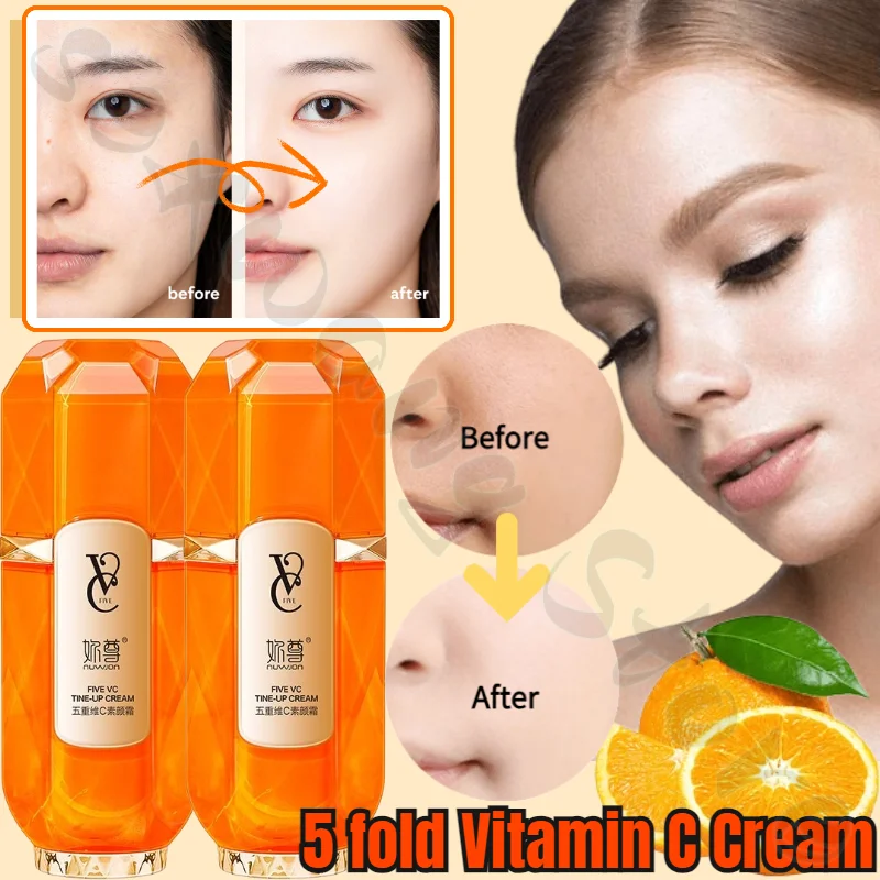 Five VC Plain Cream Concealer Isolation Brightening Skin Makeup Front Milk 4 in 1 Skin Whitening Cream 50g Primer Makeup