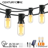 LED T22 Solar String Lights 8 Modes Garden String Light USB Rechargeable Waterproof Remote Control Solar Light Outdoor Backyard